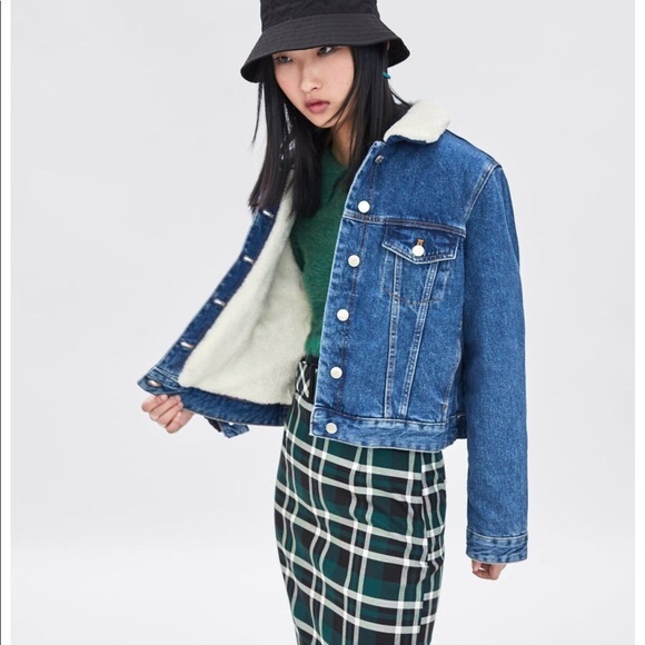 Zara Jackets & Blazers - Zara Sherpa Lined Denim Jacket TRF